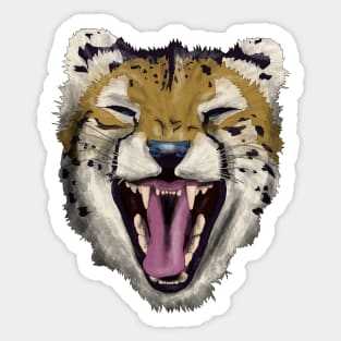 Screaming Cheetah Sticker